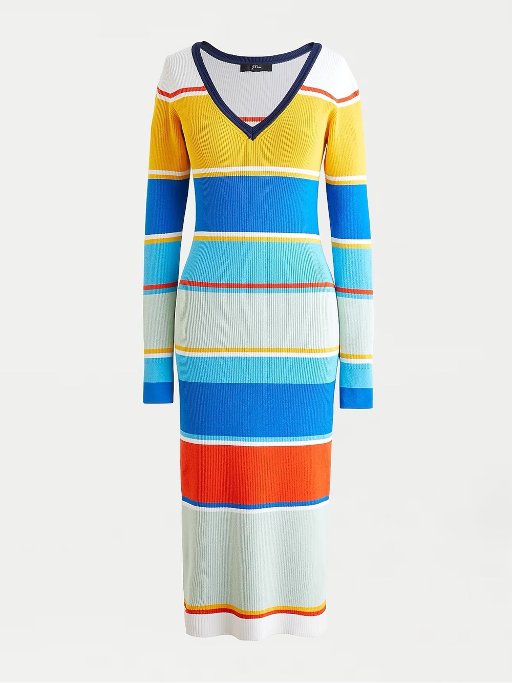 J. Crew Striped Midi L/S Knit Dress